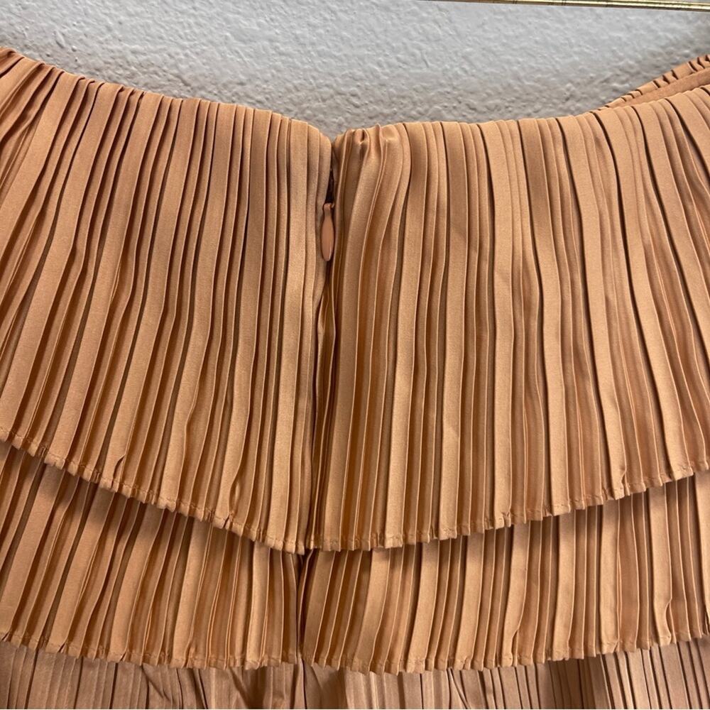 Andrea Iyamah Linea Toffee Pleated Wide-Leg Pants Peplum Waist - Picture 7 of 13